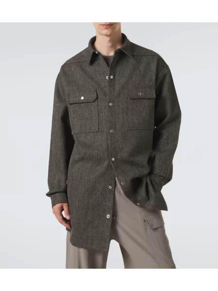 Cămașă Rick Owens de lână gri