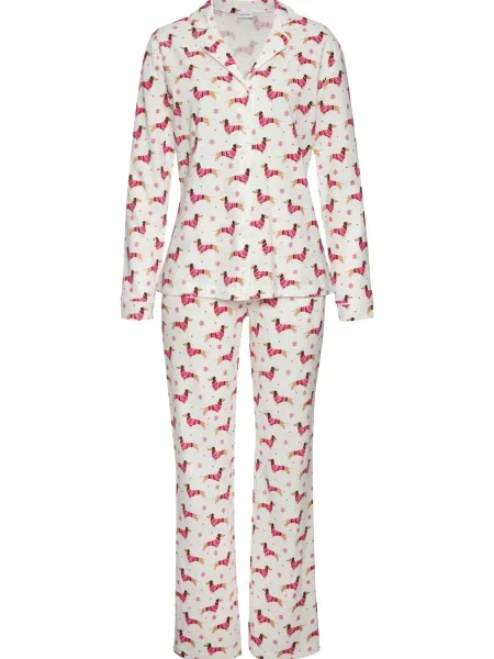 LASCANA Pijama mai multe culori / roșu alb