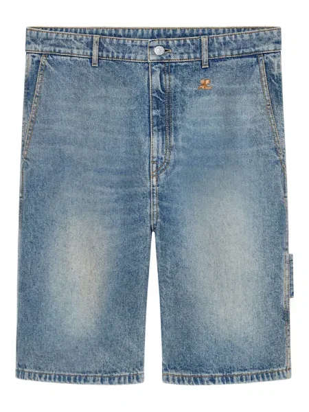 Pantaloni scurți Courreges cu broderie albastru