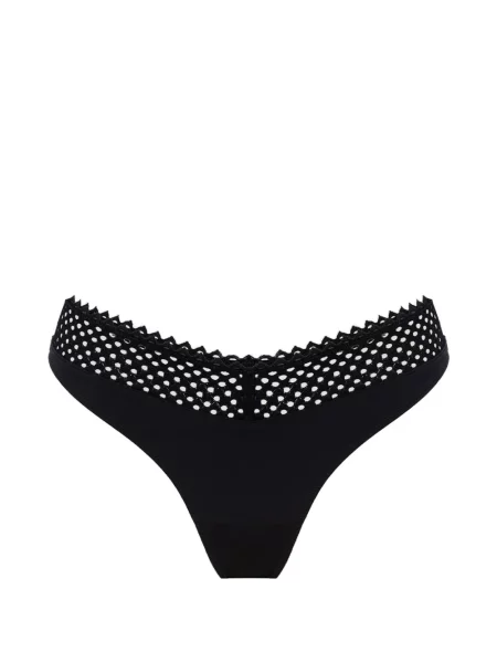 Chiloți tanga Wolford din dantelă negru