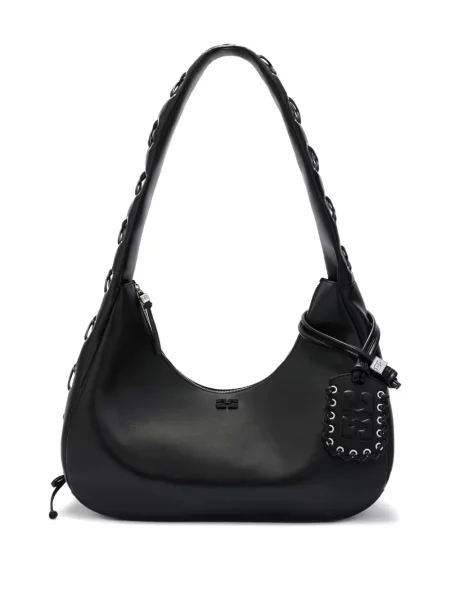 Хобо чанта Ganni черно