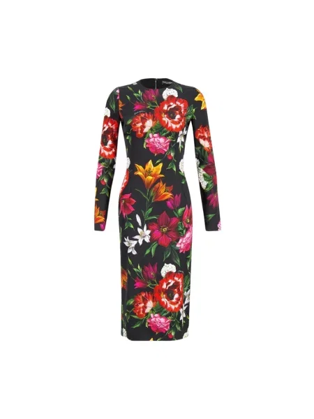 Satynowa sukienka Dolce And Gabbana z nadrukiem