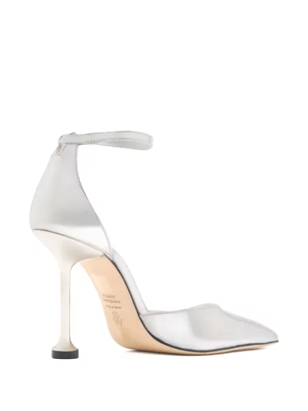 Pantofi cu toc Stuart Weitzman din piele argintiu