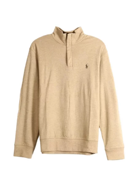 Sweter Polo Ralph Lauren w kratę tweedowy z kołnierzem brązowy