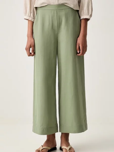 Marc O'Polo pantaloni wide leg pentru femei cu in verde