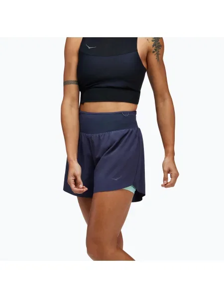 Къси панталони за бягане за жени HOKA Skyglide outer space синьо