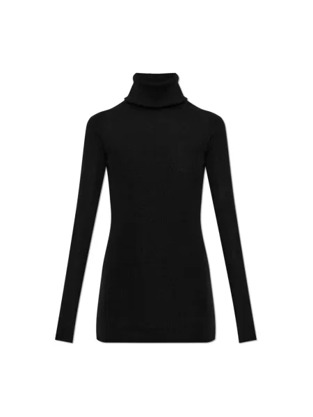 Sweter z golfem Rick Owens wełniany do golfa czarny