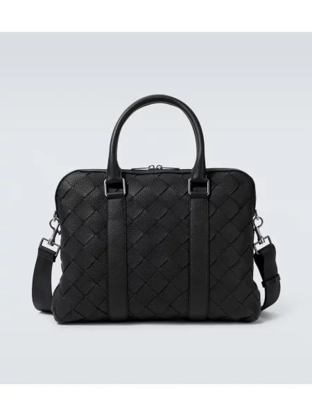 Кожена чанта Bottega Veneta кафяво