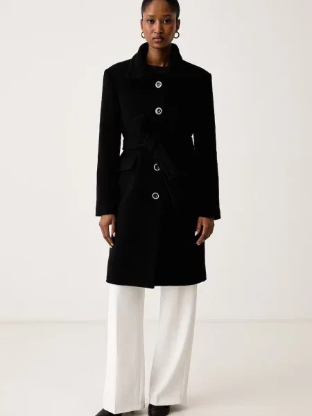Palton Pinko de lână elegant negru