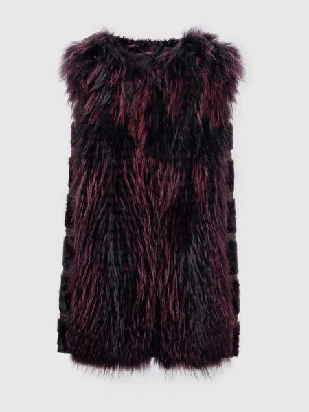 Жилет з хутра Giuliana Teso бордовий