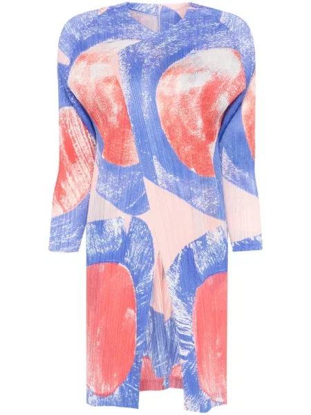 Palton Pleats Please Issey Miyake plisat albastru