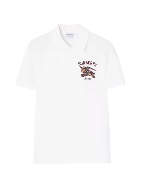 Tricou polo Burberry în carouri alb
