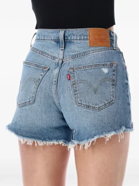 Udo szerokie szorty jeansowe Levi's z przetarciami niebieskie