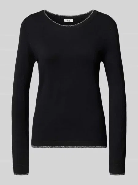 Sweter z mieszanki model Maglia Chiusa' Liu Jo White czarny