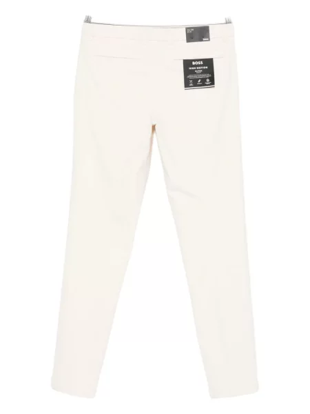 Pantaloni Boss din țesătură twill alb