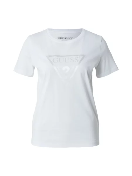 GUESS Tricou argintiu alb