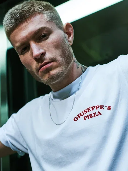 Mister Tee Tricou Giuseppe's Pizzeria roșu / negru alb