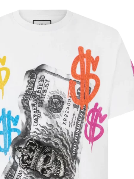 Tricou Philipp Plein cu autograf alb