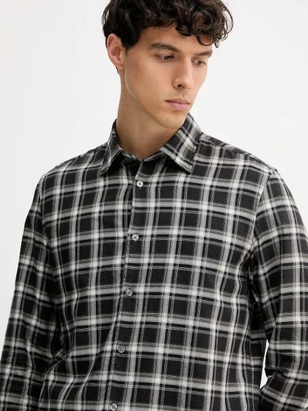 Классическая ошейниковый рубашка Marc O'polo серая