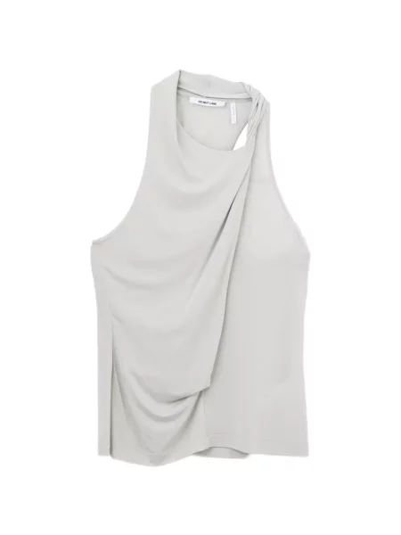 Top Helmut Lang drapat cu gât halter gri
