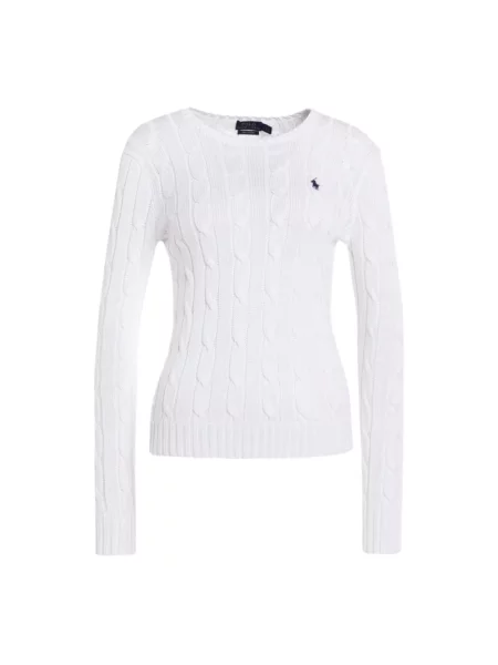 Dzianinowy sweter Polo Ralph Lauren z logo klasyczny biały