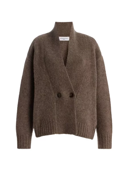 Cardigan Brandon Maxwell cu două rânduri de nasturi maro