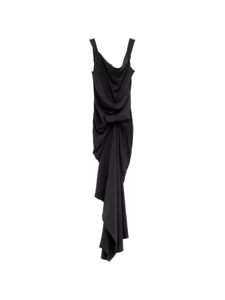 Rochie Rick Owens asimetrică drapată negru