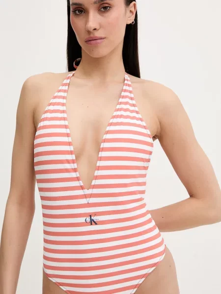 Calvin Klein jednodílné plavky oranžové