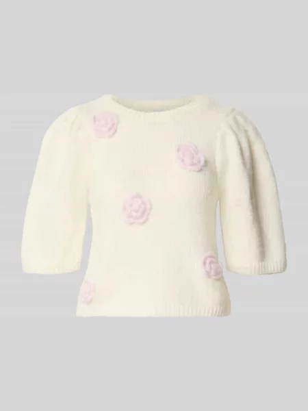 Koszulka o kroju regular fit z haftem model AYA' Pieces biała