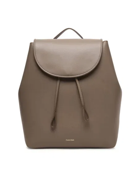Calvin Klein Nahrbtnik Foil Logo Large Flap Backpack Rjava bež