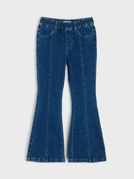 Sinsay jeggings flare se sepraným efektem námořnická modrá