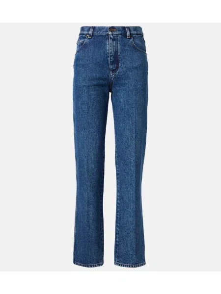 Proste jeansy Loro Piana o krotszym kroju niebieskie