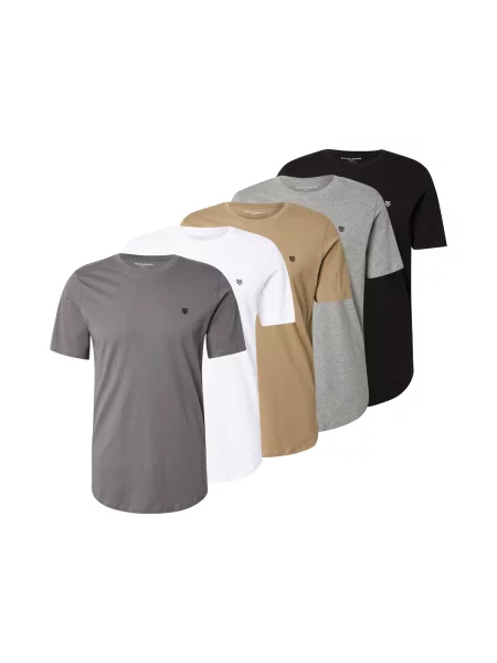 Jack & Jones Premium Majica JPRBLABRODY siva / svijetlosiva / kaki / crna bijela