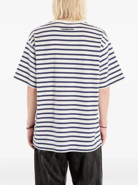 Tricou A Bathing Ape® cu dungi alb