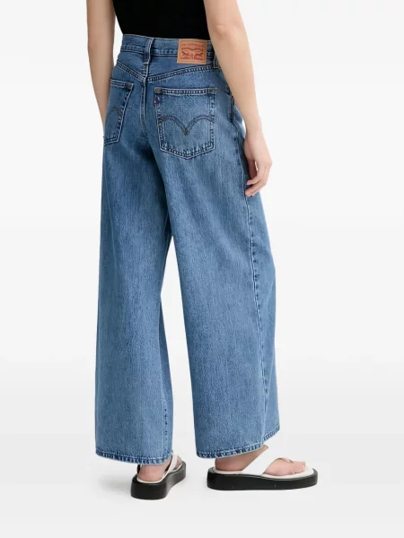 Слаб широки дънки Levi's® с принт синьо