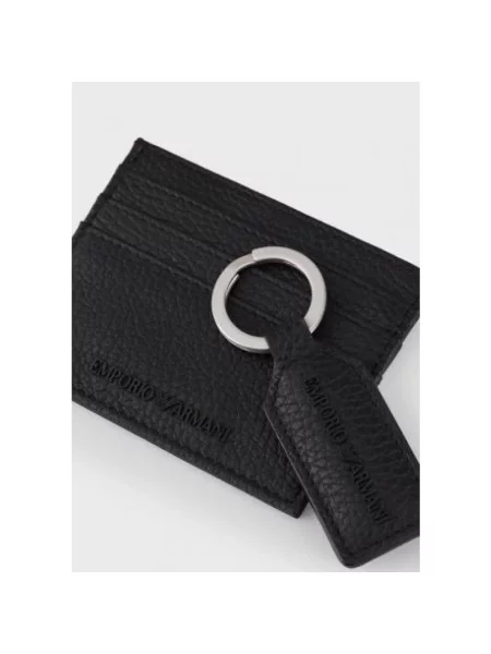 Portfel Emporio Armani skórzany z logo czarny
