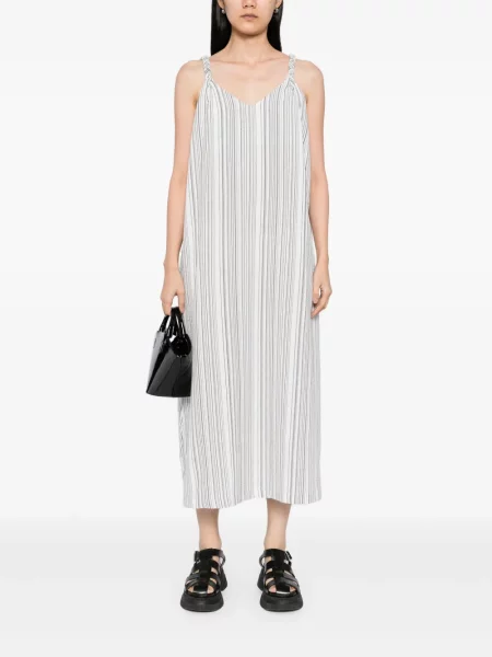Rochie midi B+ab cu dungi până la genunchi de costum negru