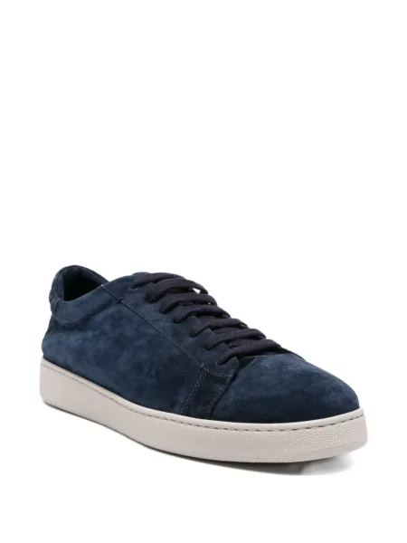Sneakerși Eleventy cu șireturi din piele de căprioară albastru