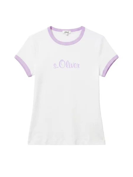 S.Oliver Tricou mov liliachiu alb