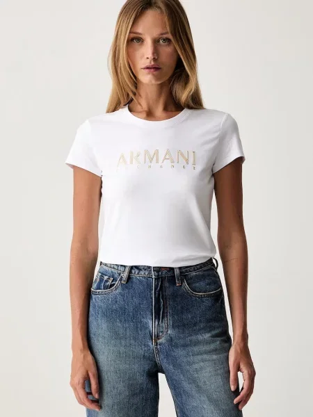 Armani Exchange tricou pentru femei din cu alb