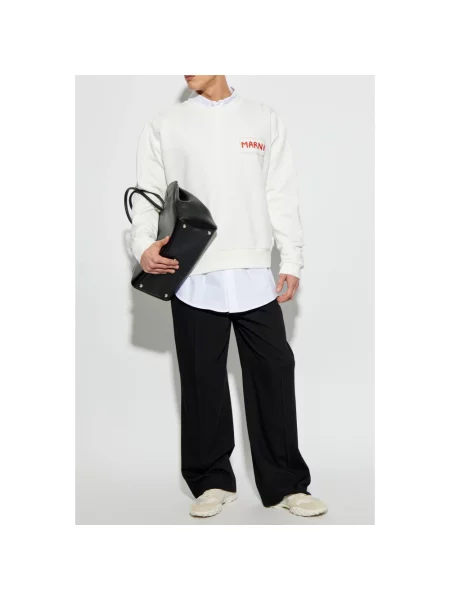 Bluza sportowa Marni z logo polarowa niebieska