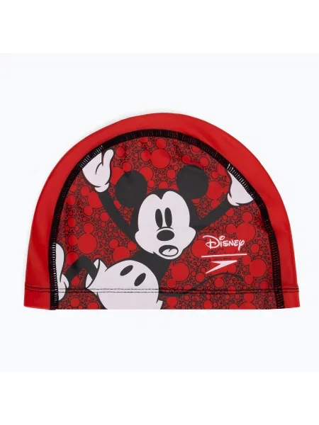Детска плувна шапка Speedo Printed Pace red/white бяло