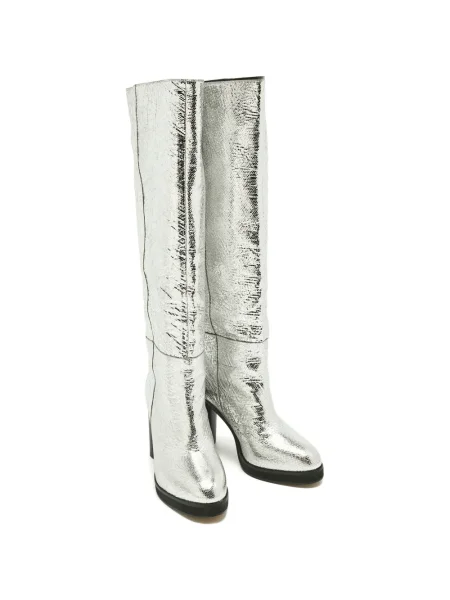 Botine Isabel Marant din piele argintiu