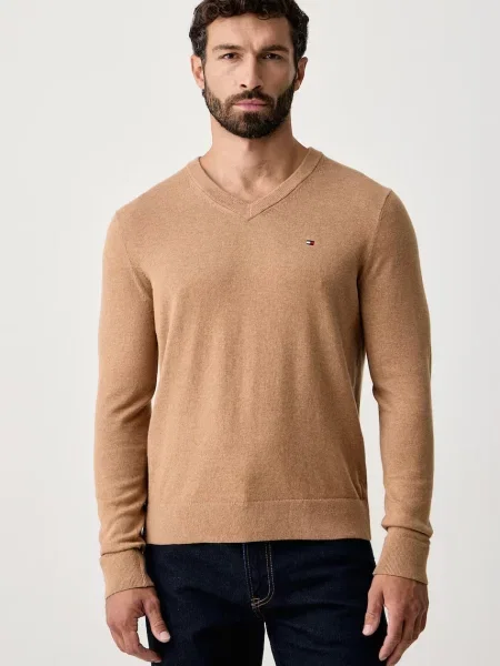Tommy Hilfiger pulover pentru bărbați cu amestec de cașmir bej
