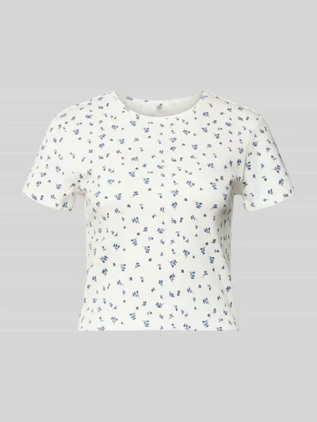 T-shirt o kroju regular fit z prążkowaniem model ‘FENJA LIFE’ Only biała