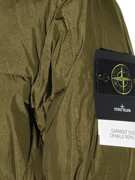Matlasat palton Stone Island cu strasuri verde