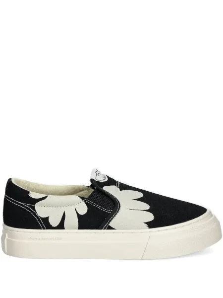 Sneakerși Stepney Workers Club cu model floral cu imagine slip-on negru
