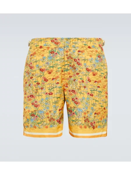 Plavalne hlačke Orlebar Brown s cvetličnim vzorcem rjava