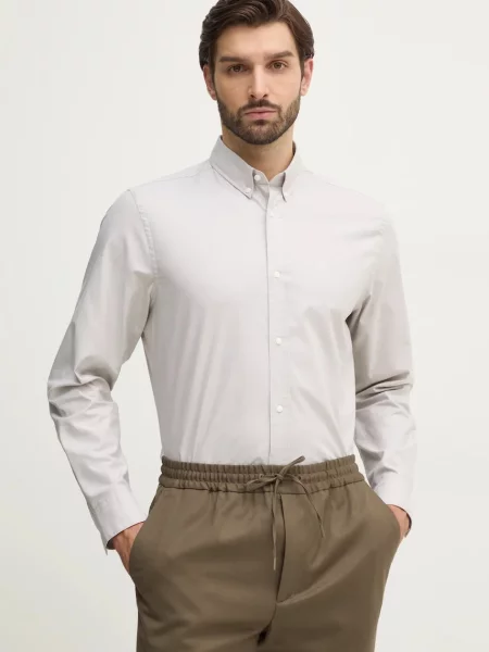 Koszula Calvin Klein z twillu beżowa