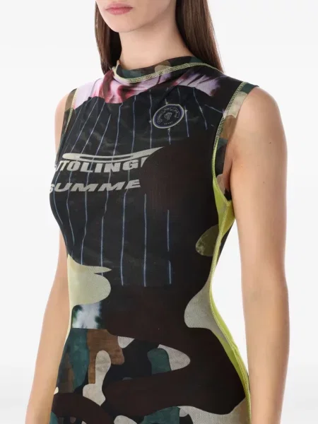 Maksi sukienka maxi Ottolinger w kamuflażu garniturowa zielona